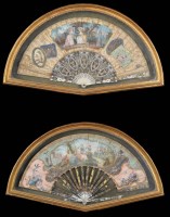 Lot 442 - Two 19th Century decorative fans, one with...