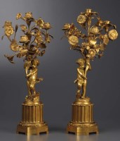 Lot 445 - A pair of 19th Century French ormolu four...