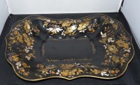 Lot 460 - A 19th Century Tole ware tray, shaped...