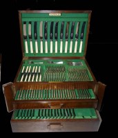 Lot 507 - A twelve place suite of plated cutlery, each...