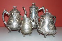 Lot 510 - A W.M.F. style plated four-piece tea and...