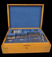 Lot 526 - A part suite of George V flatware, by Francis...