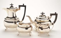 Lot 529 - A George V four piece tea service, by Walker &...