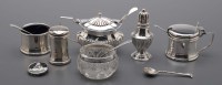 Lot 543 - An Elizabeth II three-piece condiment set, by...