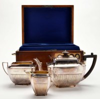 Lot 566 - A Victorian three-piece tea service, by Atkin...