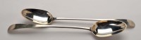 Lot 569 - A pair of George III gravy spoons, hallmarks...