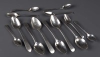 Lot 574 - Five George III teaspoons, by James Keating,...