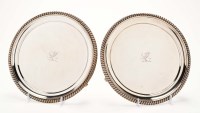 Lot 575 - A pair of George III waiters, maker's marks...