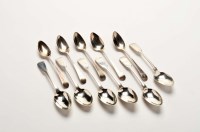 Lot 577 - Five George III teaspoons, by John Langlands...