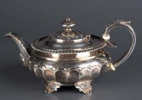 Lot 581 - A George IV teapot, by W.S, London 1824, squat...