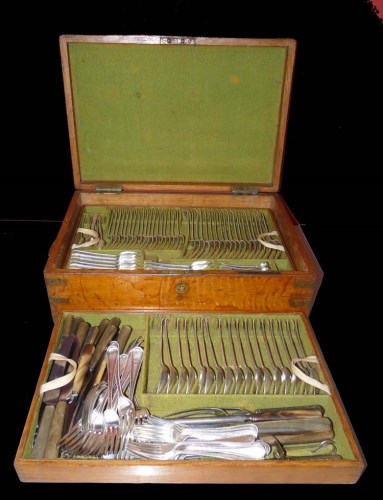 Lot 597 - A part suite of Victorian cutlery, by George...