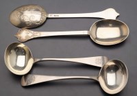 Lot 602 - Two Edwardian Britannia standard tablespoons,...