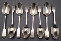 Lot 623 - Six Victorian dessert spoons, by Thomas Sewell,...