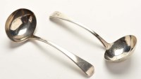 Lot 629 - Two George III sauce ladles, by George Smith...