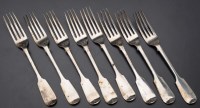 Lot 637 - Six Victorian dessert forks, by George Adams...