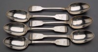 Lot 638 - Six George IV dessert spoons, William M....