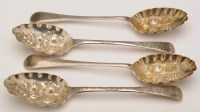 Lot 639 - Two George III fruit spoons, by William Eley...