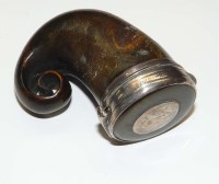 Lot 664 - A 19th Century white metal mounted snuff mull,...