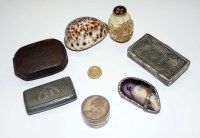 Lot 670 - A collection of snuff boxes, one made up of...