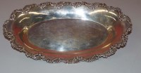 Lot 695A - A sterling silver bread dish, shaped oval,...