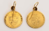 Lot 717 - A pair of George III half guineas adapted for...