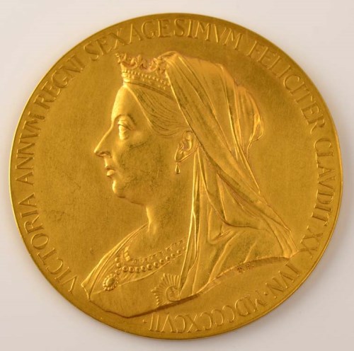 Lot 721 - A gold medal commemorating Queen Victoria's...