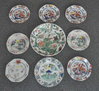 Lot 999 - A collection of plates, including: a Kangxi...