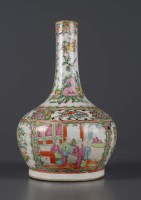 Lot 1003 - A Canton enamel vase, of pear shape, typically...