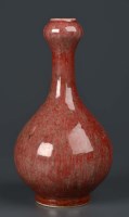 Lot 1011 - A Chinese, flambé vase, of garlic neck form,...