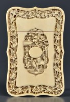 Lot 1051 - A carved ivory card case, 19th Century, of...