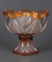 Lot 1080 - A cut glass punch bowl and stand, cased in...