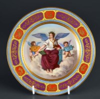 Lot 1103 - A Vienna style cabinet plate, painted with the...