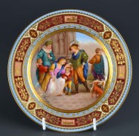 Lot 1104 - A Vienna style cabinet plate, painted with a...