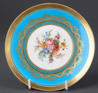 Lot 1110 - Minton: a cabinet plate, with 'Bleu Celeste'...