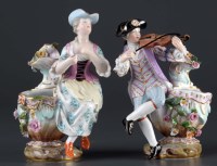 Lot 1111 - A pair of 19th Century Meissen figures of a...