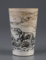 Lot 1112 - Doulton, Lambeth: a drinking horn decorated...