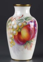 Lot 1127 - Royal Worcester: a baluster vase painted with...