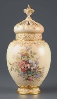 Lot 1134 - Royal Worcester: a blush ground pot pourri...