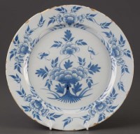 Lot 1138 - An 18th Century delft plate, painted with...