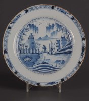 Lot 1140 - A delft plate, mid 18th Century, typically...