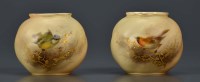 Lot 1148 - Royal Worcester: a pair of vases, of writhen...