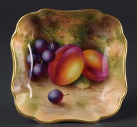 Lot 1151 - Royal Worcester: a square dish painted with...