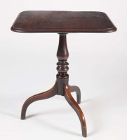 Lot 1218 - A George III square-shaped mahogany tip-up-top...