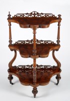 Lot 1220 - A Victorian burr walnut serpentine shaped...