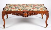 Lot 1233 - A Victorian rectangular walnut stool, with...