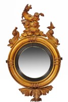 Lot 1243 - A 19th Century circular convex gilt frame wall...