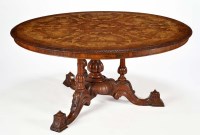 Lot 1244 - A fine circular Victorian burr walnut...