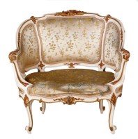 Lot 1257 - A white painted French beech tub-shaped chair,...