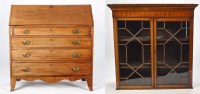 Lot 1262 - A Georgian mahogany bureau with rectangular...