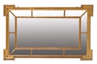 Lot 1297 - A rectangular giltwood overmantel mirror, with...